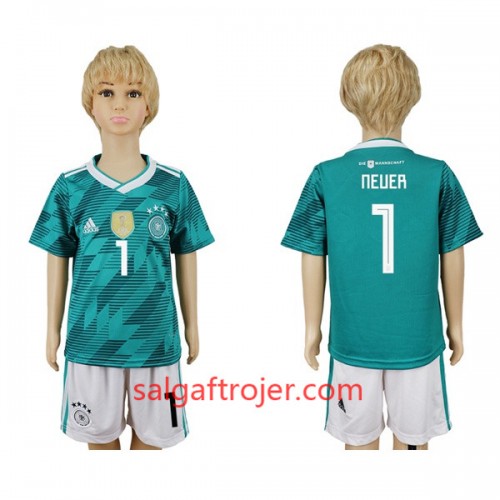 Tyskland Fodboldtrøjer Neuer 1 Børn Udebanesæt VM 2018 Tyskland Fodboldtrøjer Neuer 1 Børn Udebanesæt VM 2018